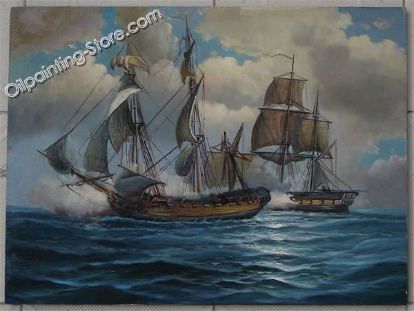 Sample warship painting on WOOD